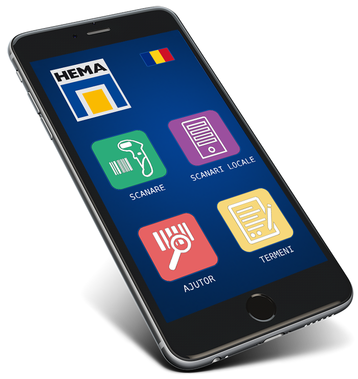 Hema QR Scanner aplicatie industriala